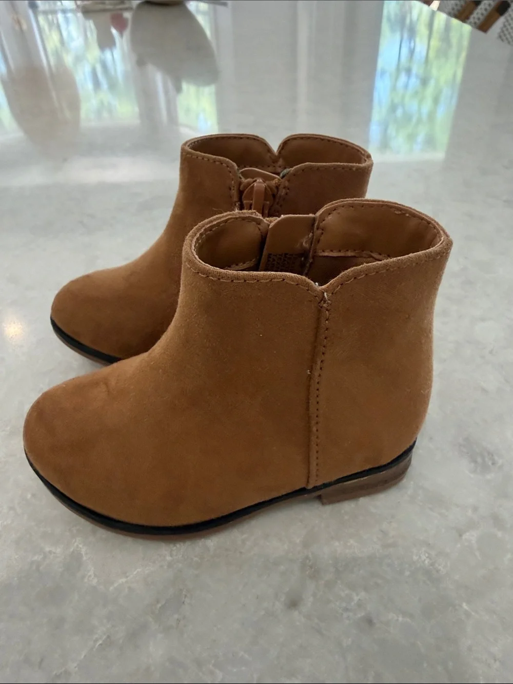Cat & Jack Tan Suede-Look Kids Ankle Boots